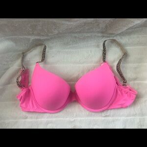 Pink Wear Everywhere Push Up Bra 36B pink/leopard strap